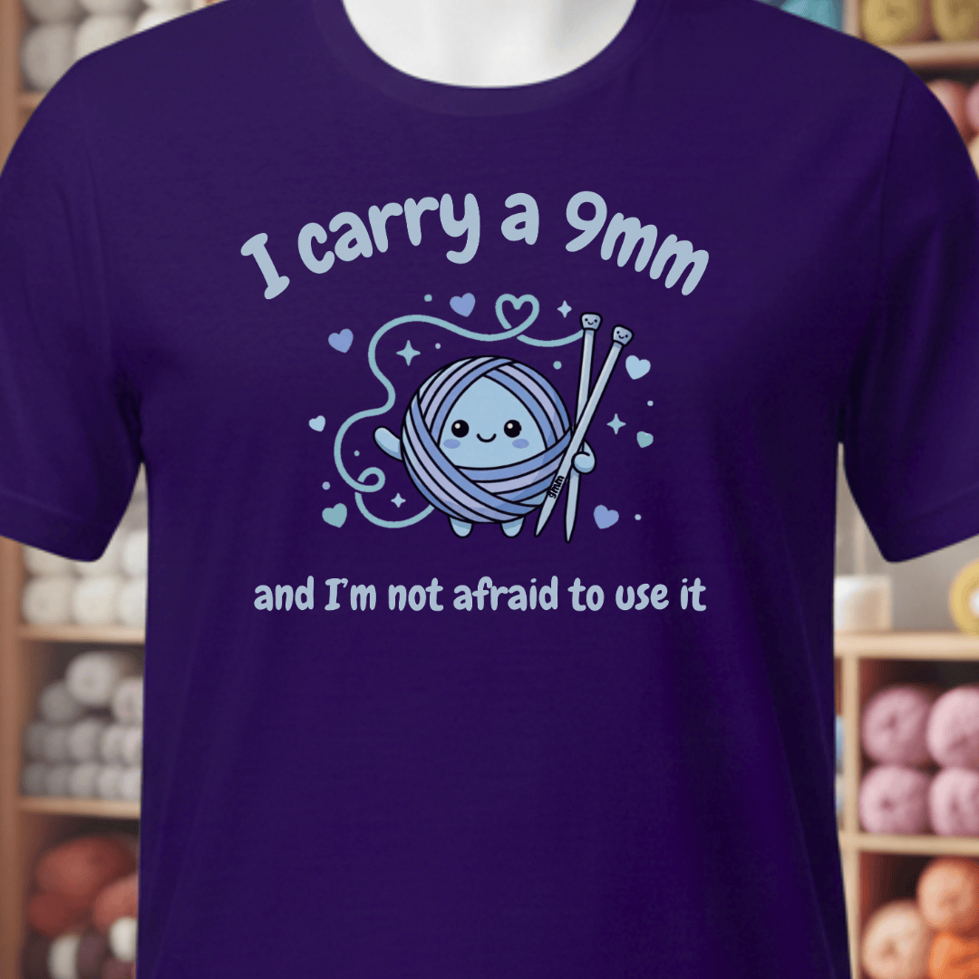 Knitting 9mm T-Shirt Purple / XS