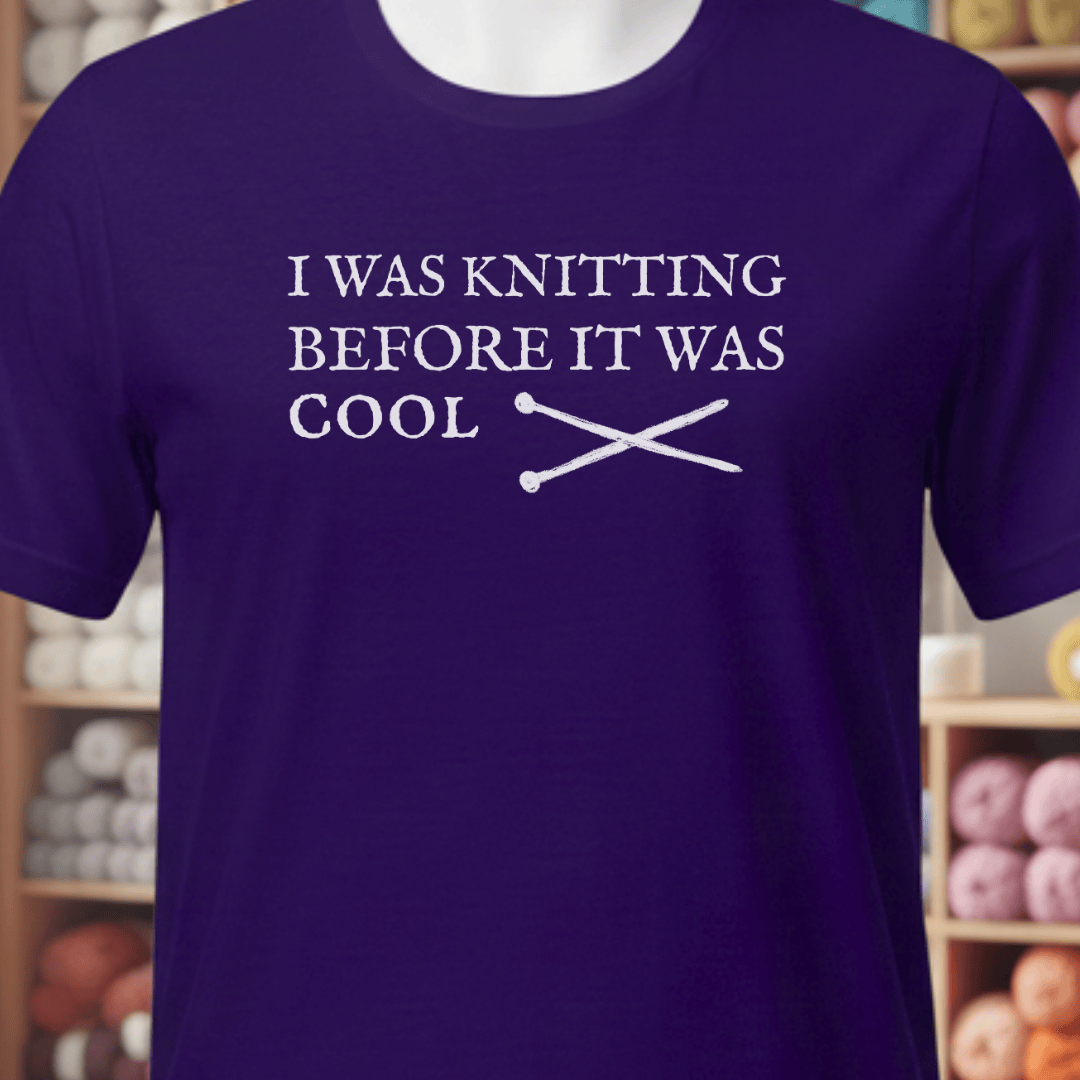 Knitting Before It Was Cool T-Shirt Purple / XS