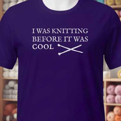 Knitting Before It Was Cool T-Shirt Purple / XS
