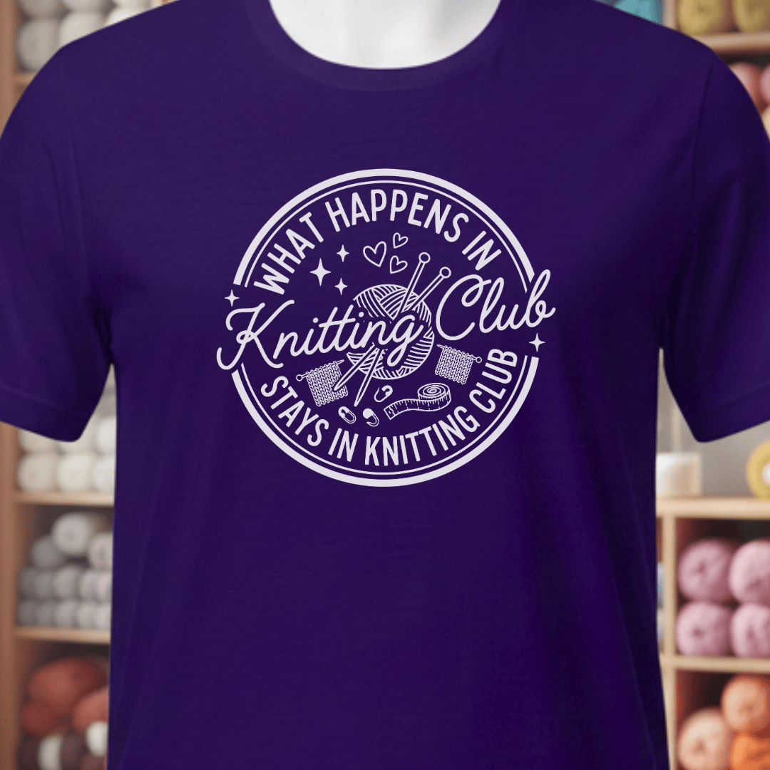 Knitting Club T-Shirt Purple / XS
