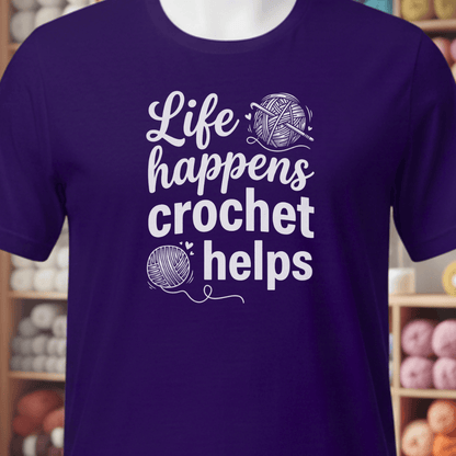 Life Happens, Crochet Helps T-Shirt Purple / XS
