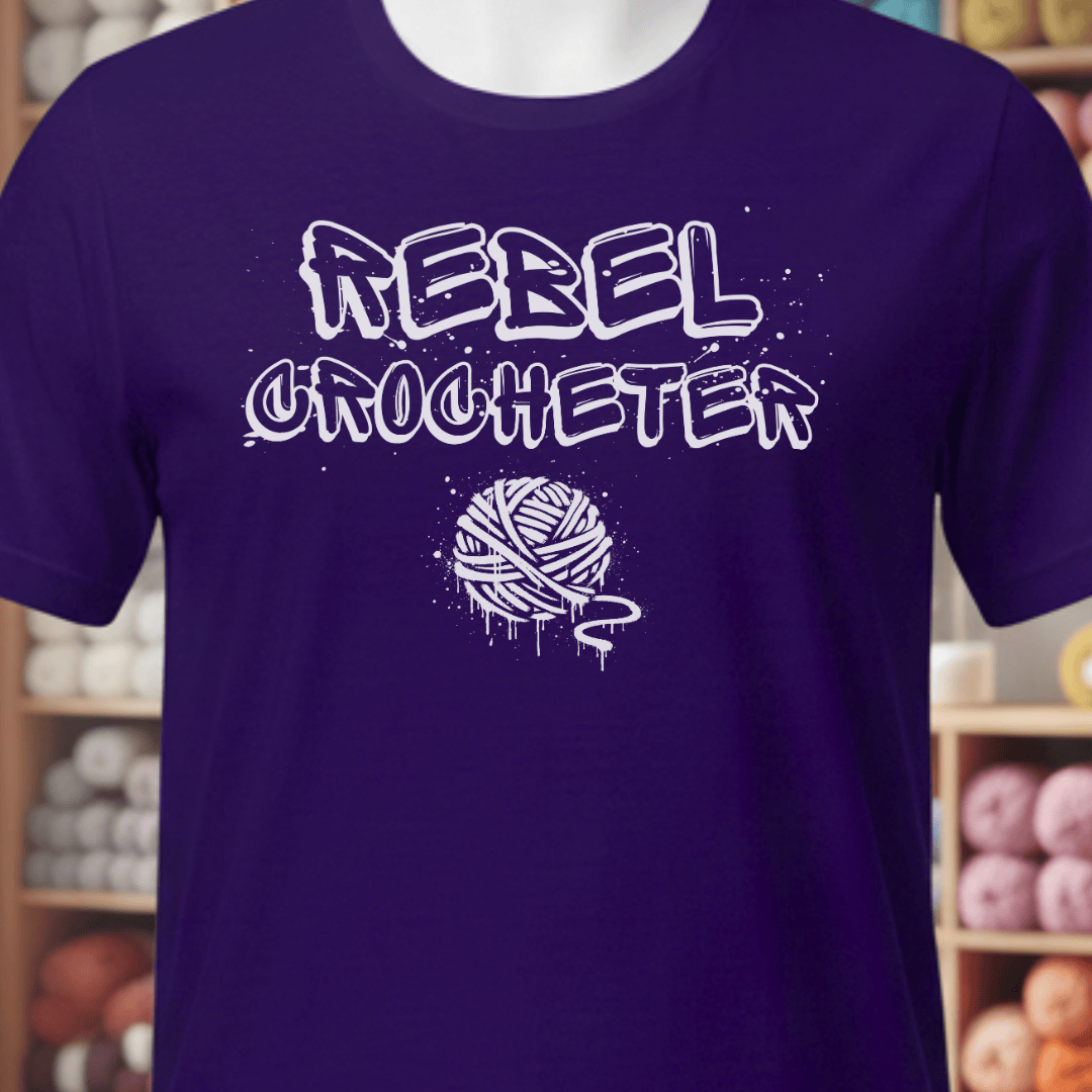Rebel Crocheter T-Shirt Purple / XS