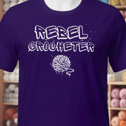 Rebel Crocheter T-Shirt Purple / XS