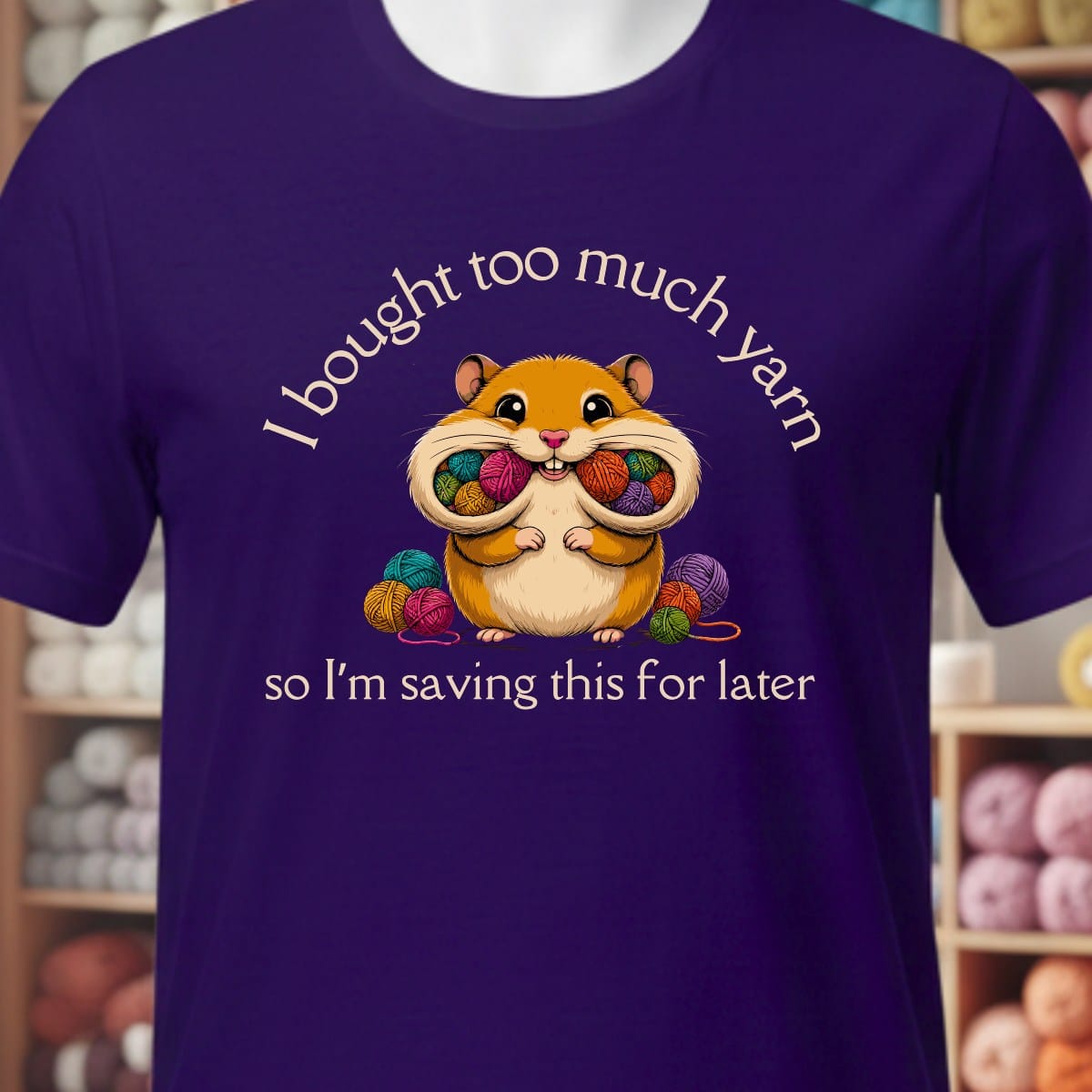 Yarn Hamster T-Shirt Purple / XS