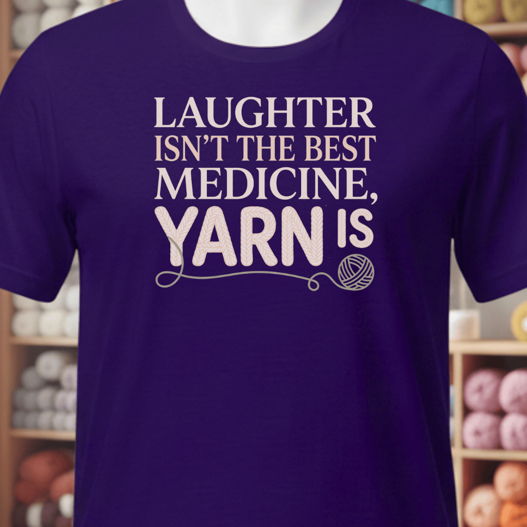 Yarn Is The Best Medicine T-Shirt Purple / XS
