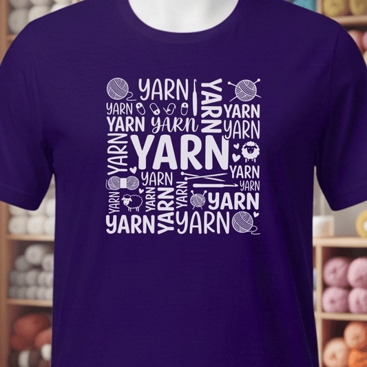 Yarn Word T-Shirt Purple / XS