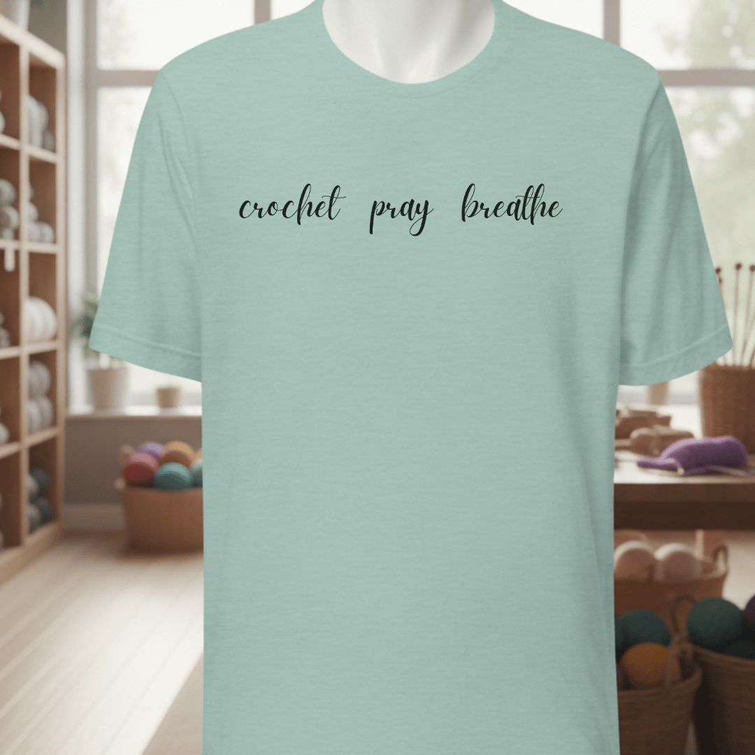 Crochet Pray Breathe T-Shirt Sea Breeze / XS