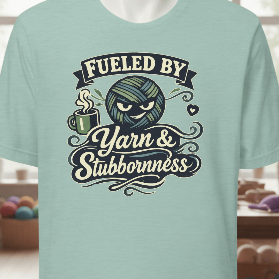 Fueled By Yarn & Stubbornness T-Shirt Sea Breeze / XS
