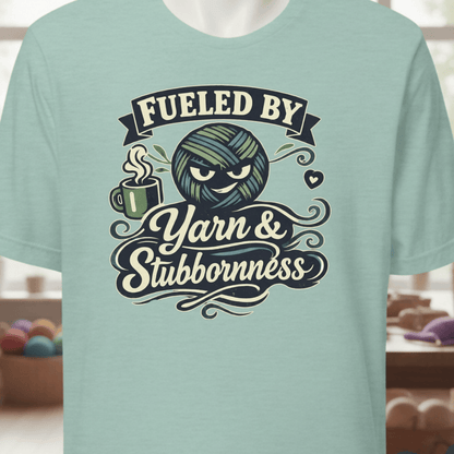 Fueled By Yarn & Stubbornness T-Shirt Sea Breeze / XS