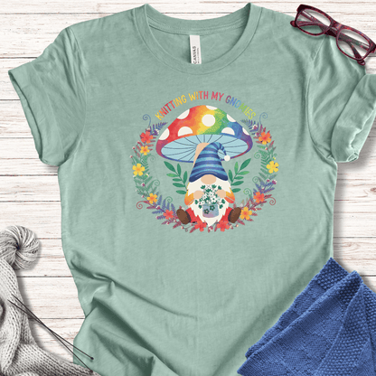 Knitting With My Gnomies T-Shirt Sea Breeze / XS
