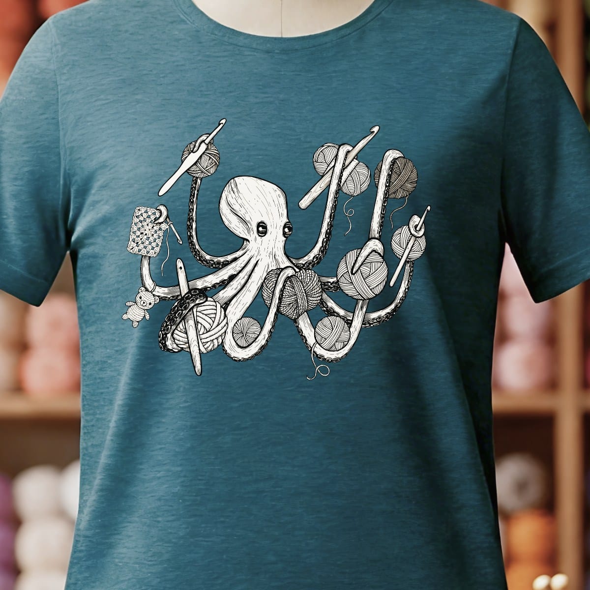 Crochetpus T-Shirt Teal Blue / S