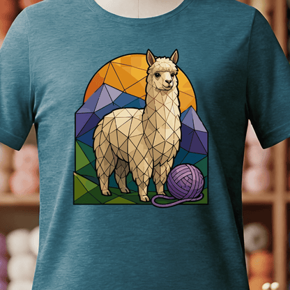 GeoAlpaca T-Shirt Teal Blue / S