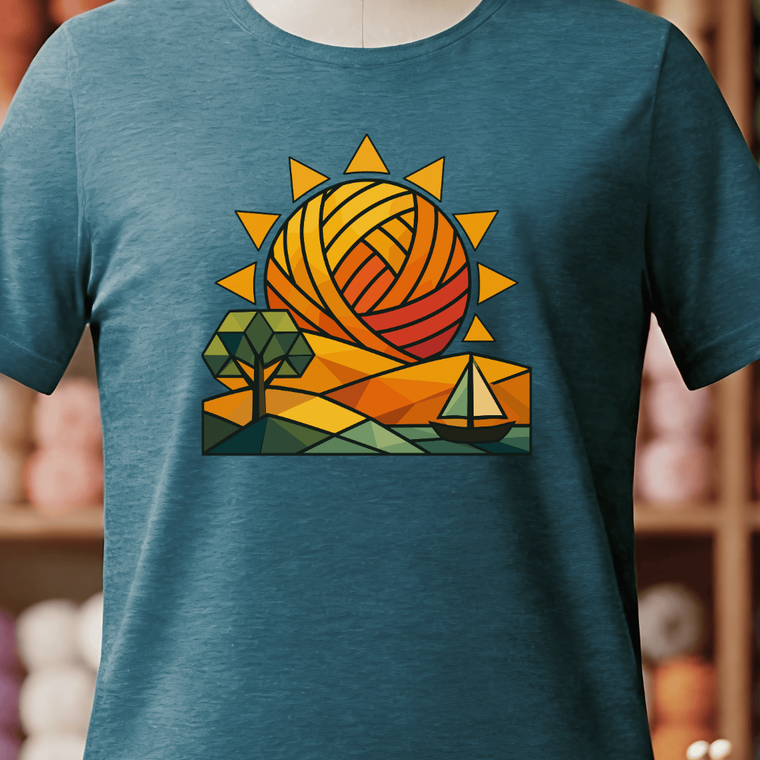 GeoSunrise T-Shirt Teal Blue / S