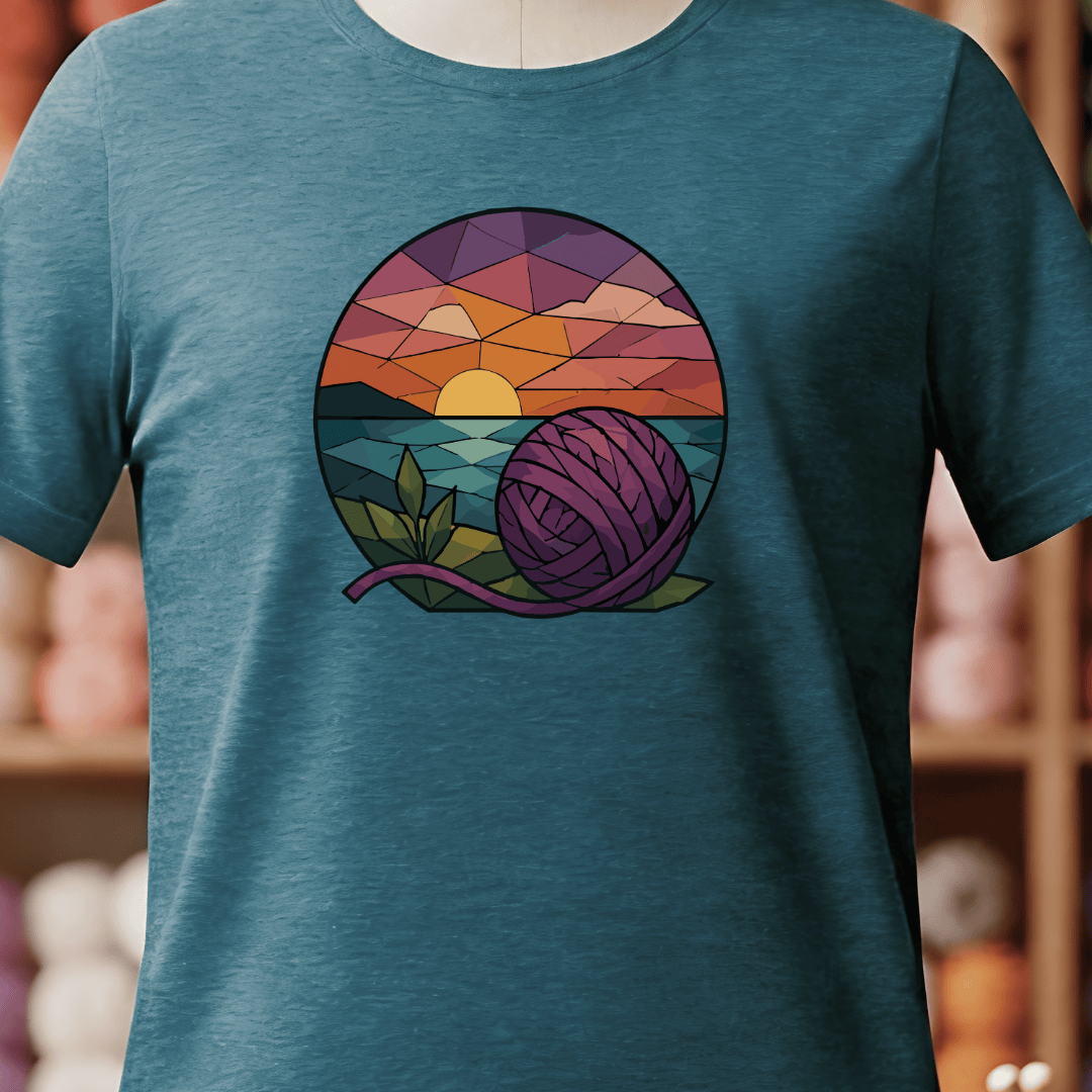 GeoSunset T-Shirt Teal Blue / S