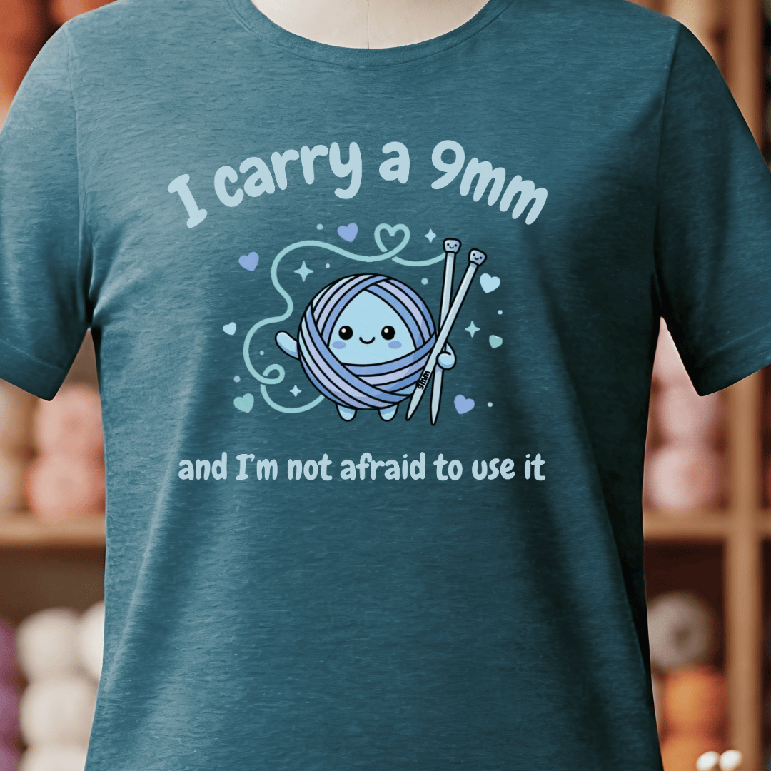Knitting 9mm T-Shirt Teal Blue / S