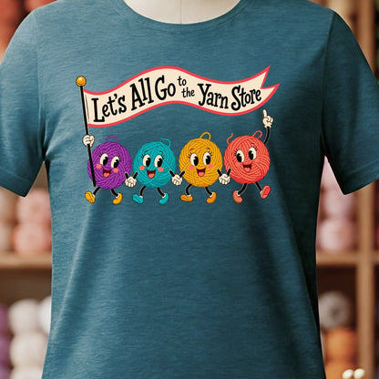 Let's All Go T-Shirt Teal Blue / S