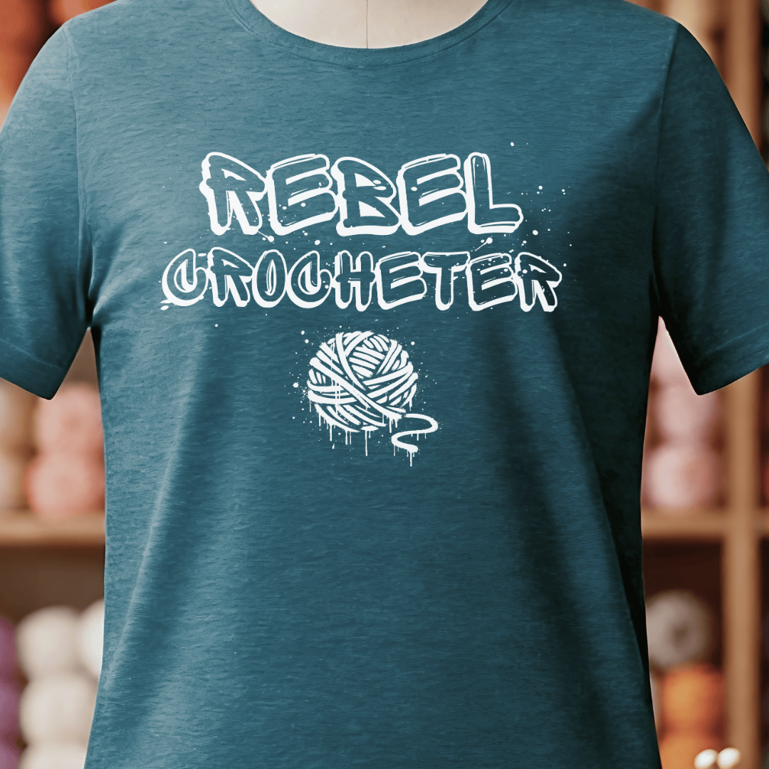Rebel Crocheter T-Shirt Teal Blue / S