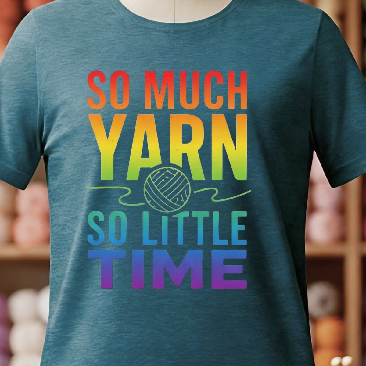 So Much Time Rainbow T-Shirt Teal Blue / S