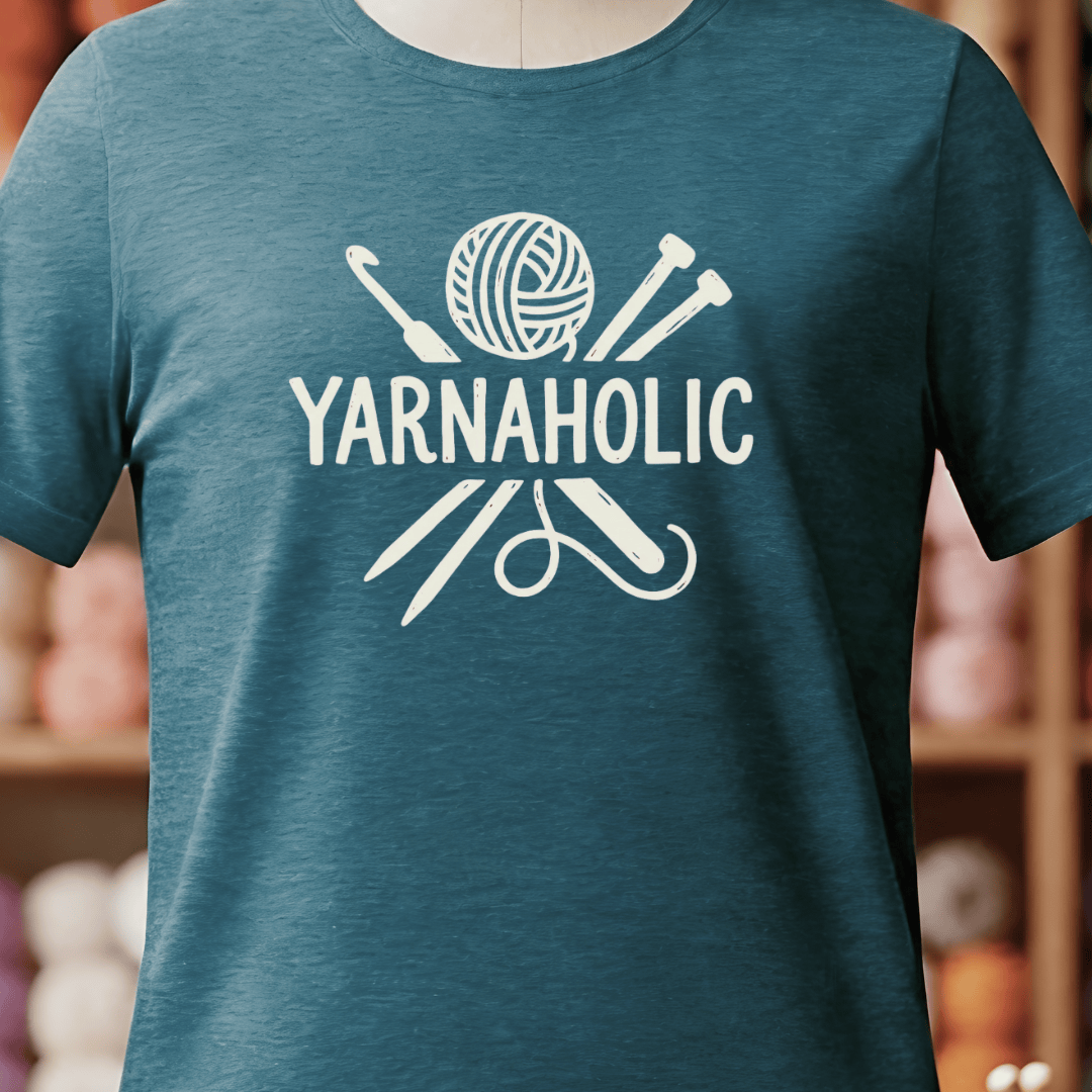 Yarnaholic T-Shirt Teal Blue / S
