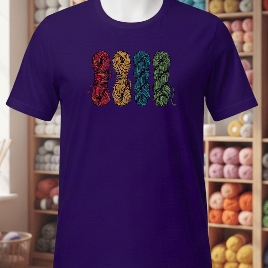 4 Sketched Skeins T-Shirt Team Purple / S