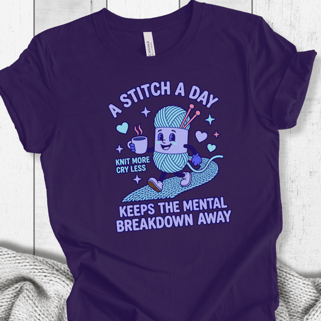 A Stitch A Day T-Shirt Team Purple / XS