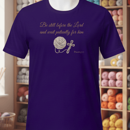 Be Still Psalm 37:7 T-Shirt Team Purple / XS