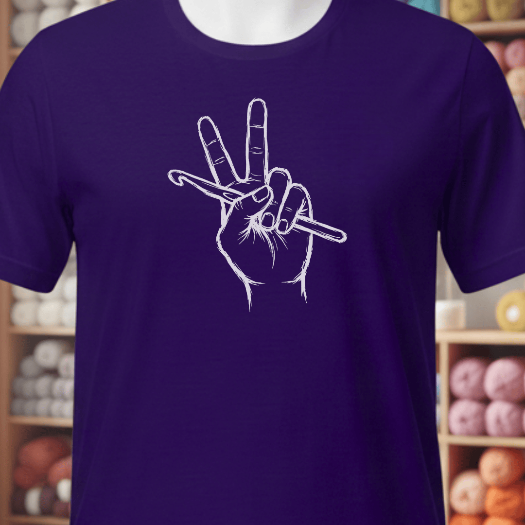 Crochet For Peace T-Shirt Team Purple / XS
