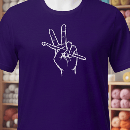 Crochet For Peace T-Shirt Team Purple / XS