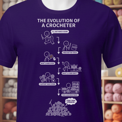 Evolution of A Crocheter T-Shirt Team Purple / XS