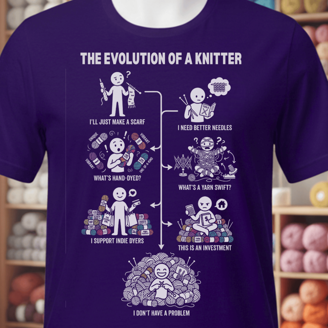 Evolution of A Knitter T-Shirt Team Purple / XS
