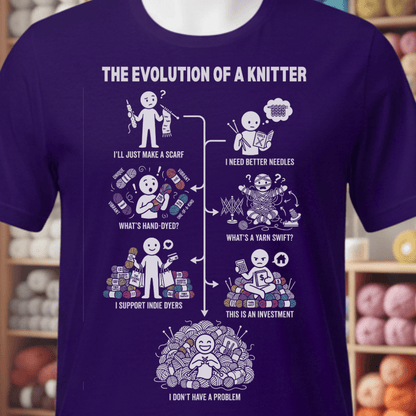 Evolution of A Knitter T-Shirt Team Purple / XS
