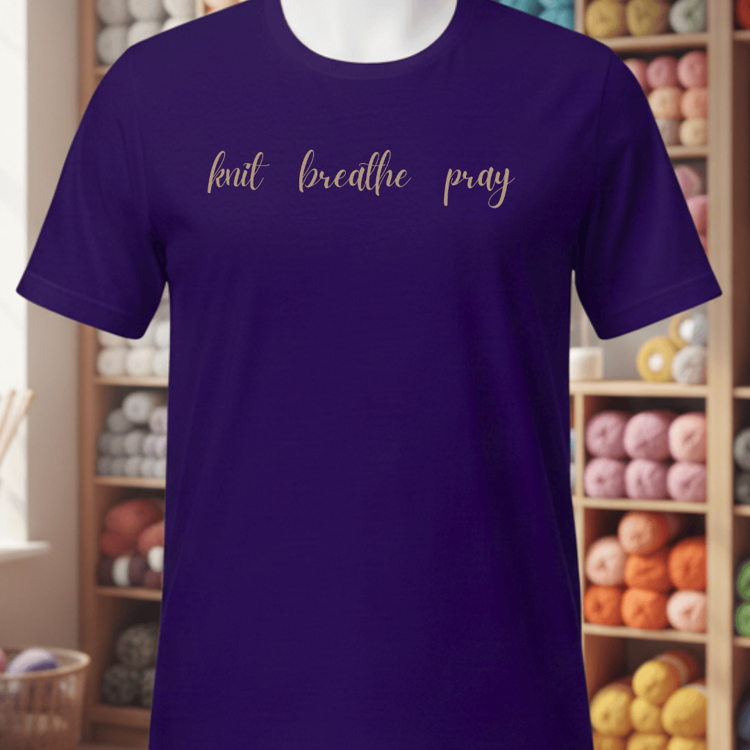 Knit Breathe Pray T-Shirt Team Purple / XS