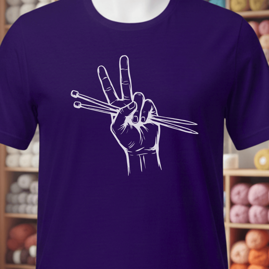 Knit For Peace T-Shirt Team Purple / XS