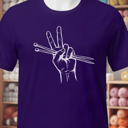 Knit For Peace T-Shirt Team Purple / XS