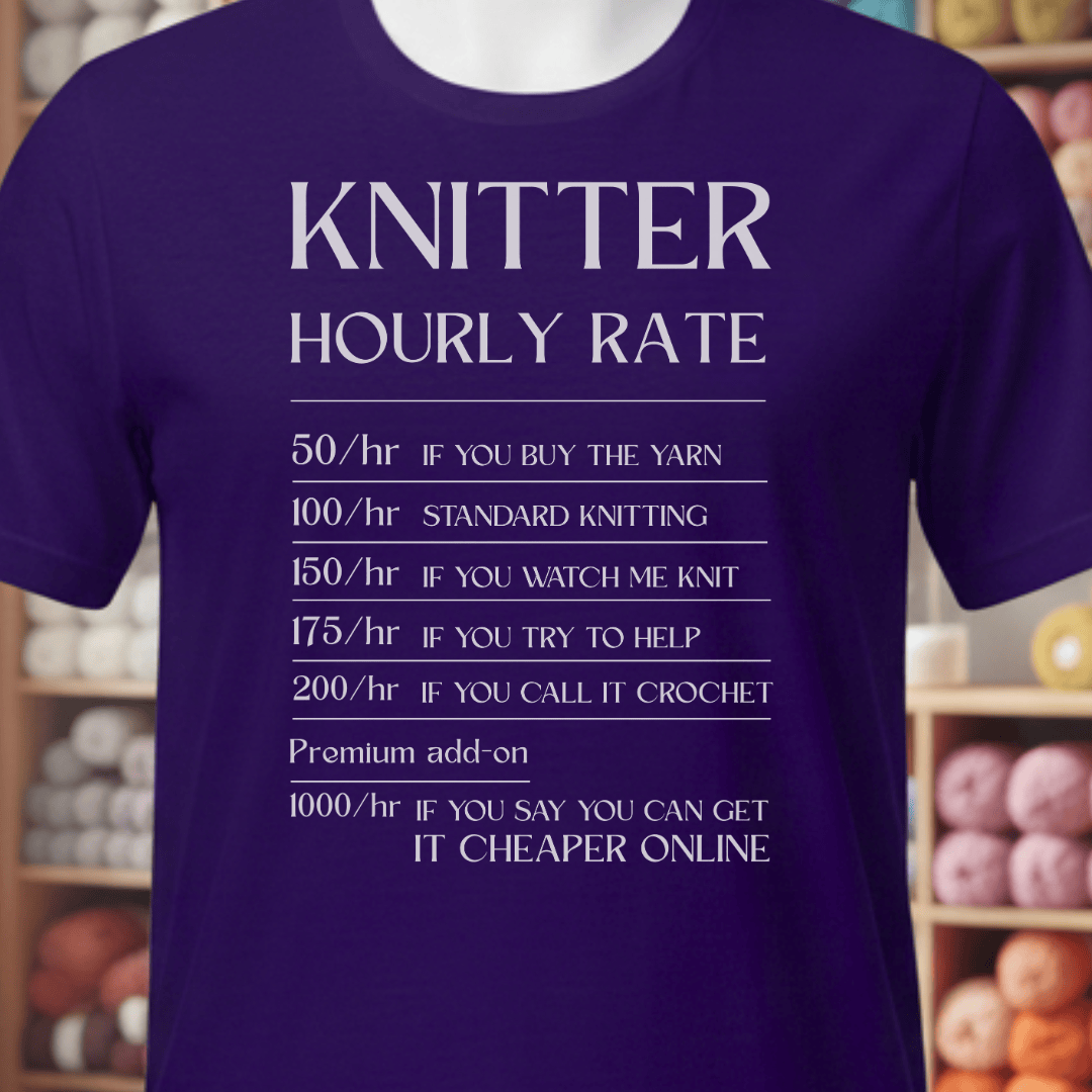 Knitter Hourly Rate T-Shirt Team Purple / XS