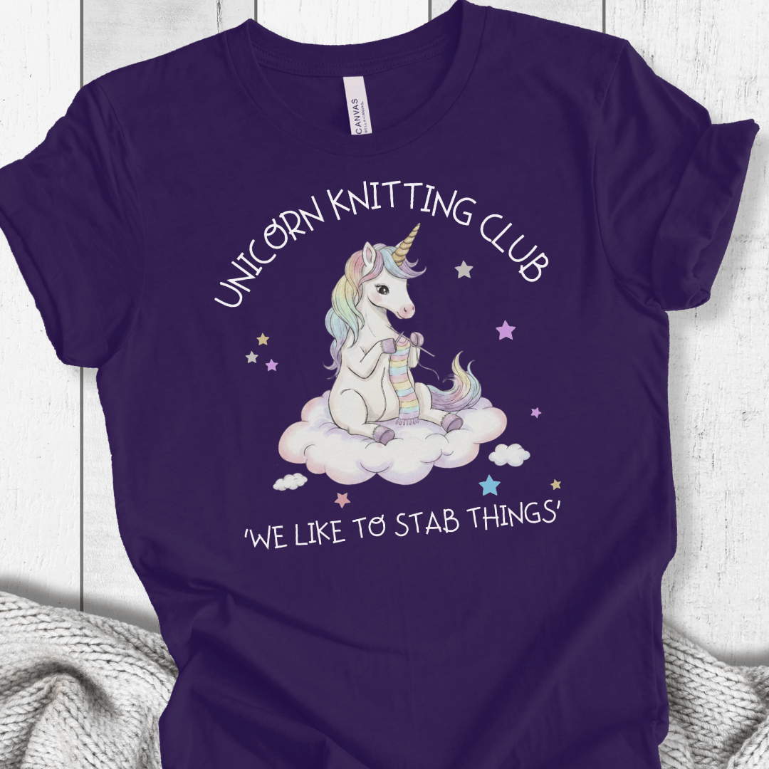 Unicorn Knitting Club T-Shirt Team Purple / XS