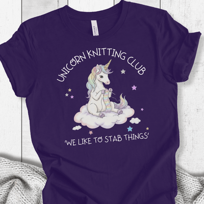 Unicorn Knitting Club T-Shirt Team Purple / XS