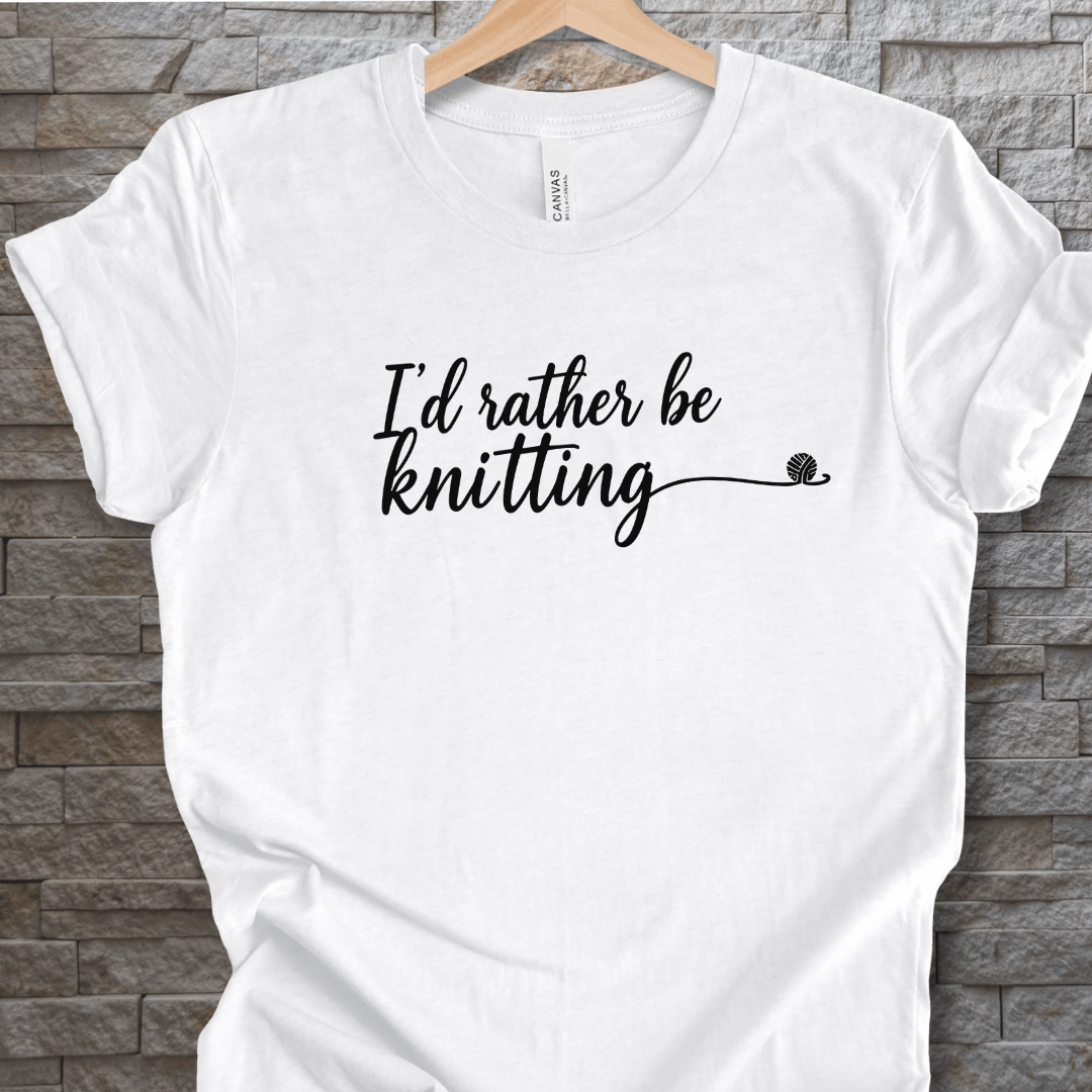 I'd Rather Be Knitting T-Shirt White / XS