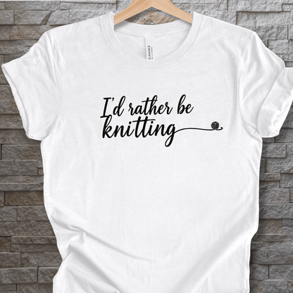 I'd Rather Be Knitting T-Shirt White / XS
