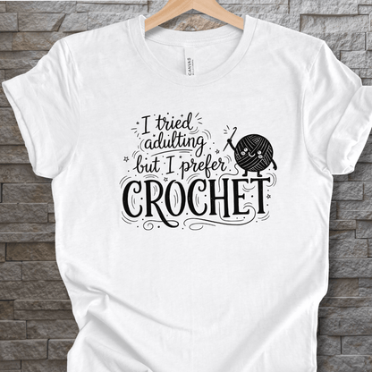 I Prefer Crochet T-Shirt White / XS
