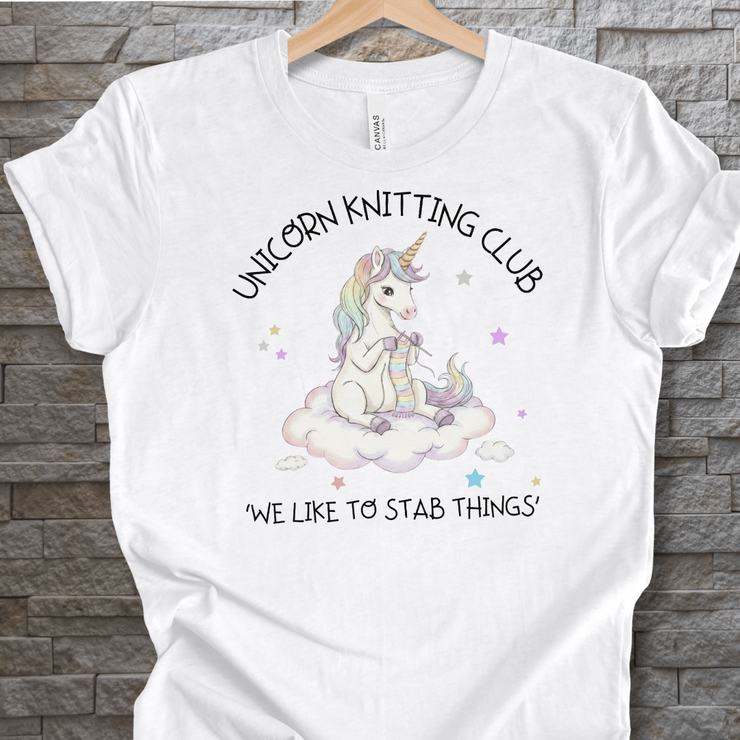 Unicorn Knitting Club T-Shirt White / XS