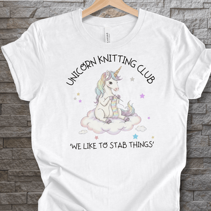 Unicorn Knitting Club T-Shirt White / XS