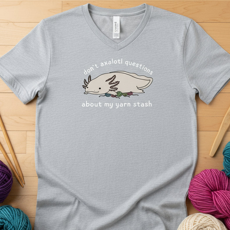Axolotl Questions V-Neck T-Shirt Athletic Heather / S