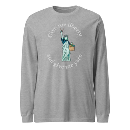 Statue of Liberty Long Sleeve Tee (with text) Athletic Heather / S