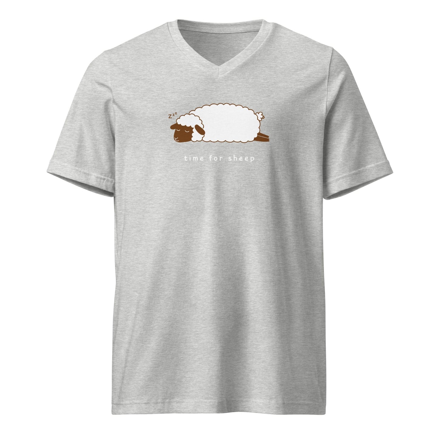 Time for Sheep V-Neck T-Shirt Athletic Heather / S
