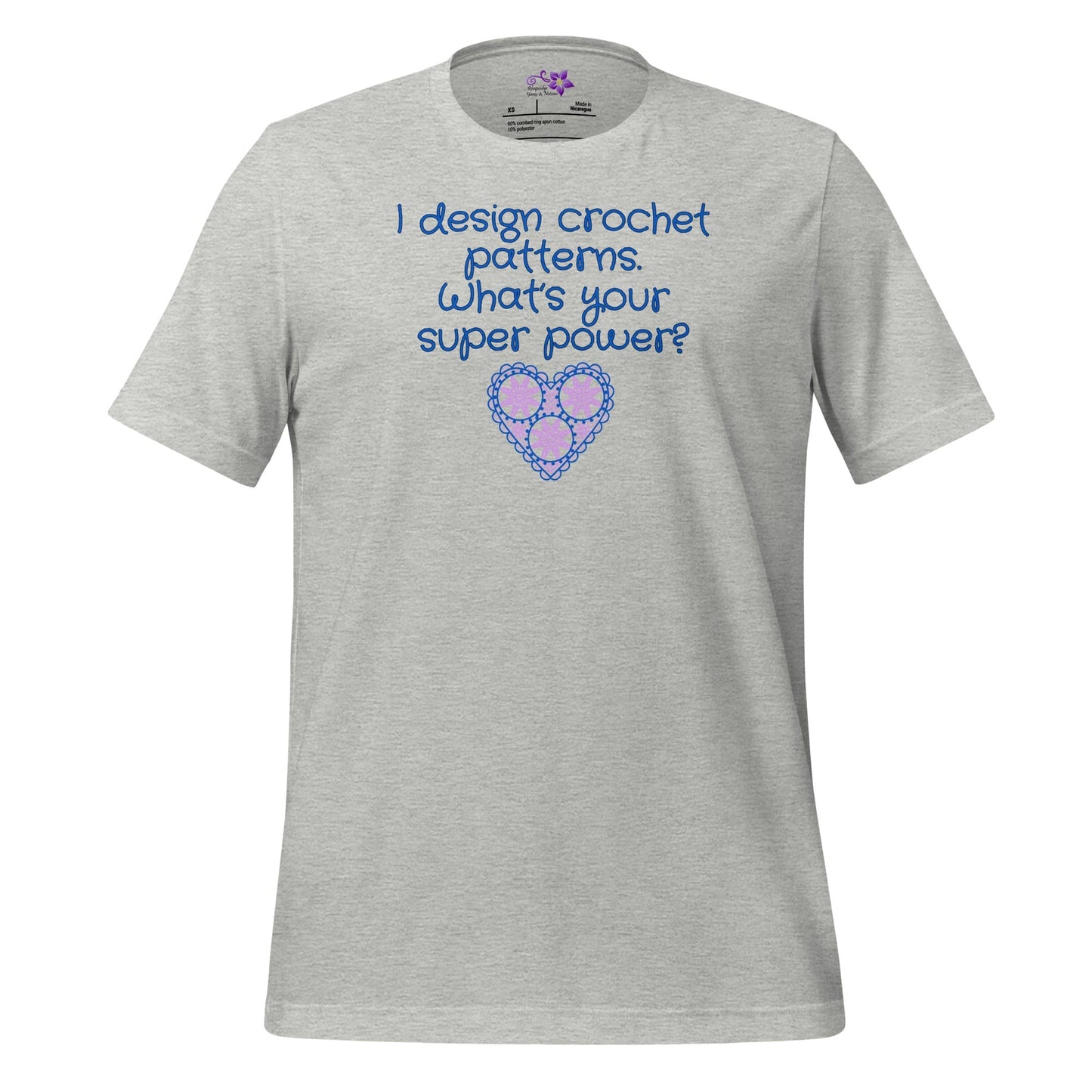 Crochet Designer Crew Neck T-Shirt Athletic / XS