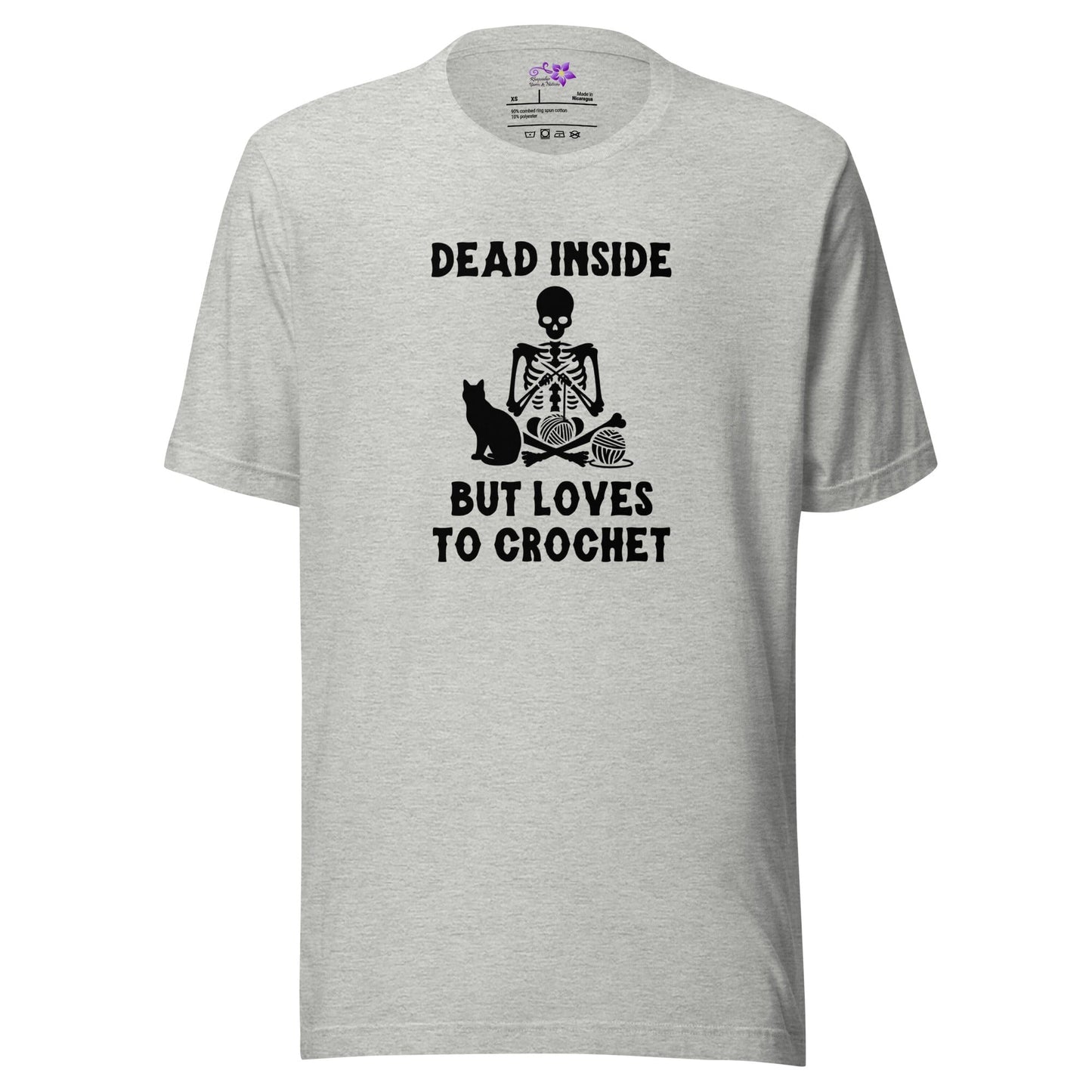 Dead Inside but loves to Crochet Crew Neck T-Shirt Athletic / XS