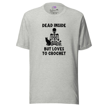 Dead Inside but loves to Crochet Crew Neck T-Shirt Athletic / XS
