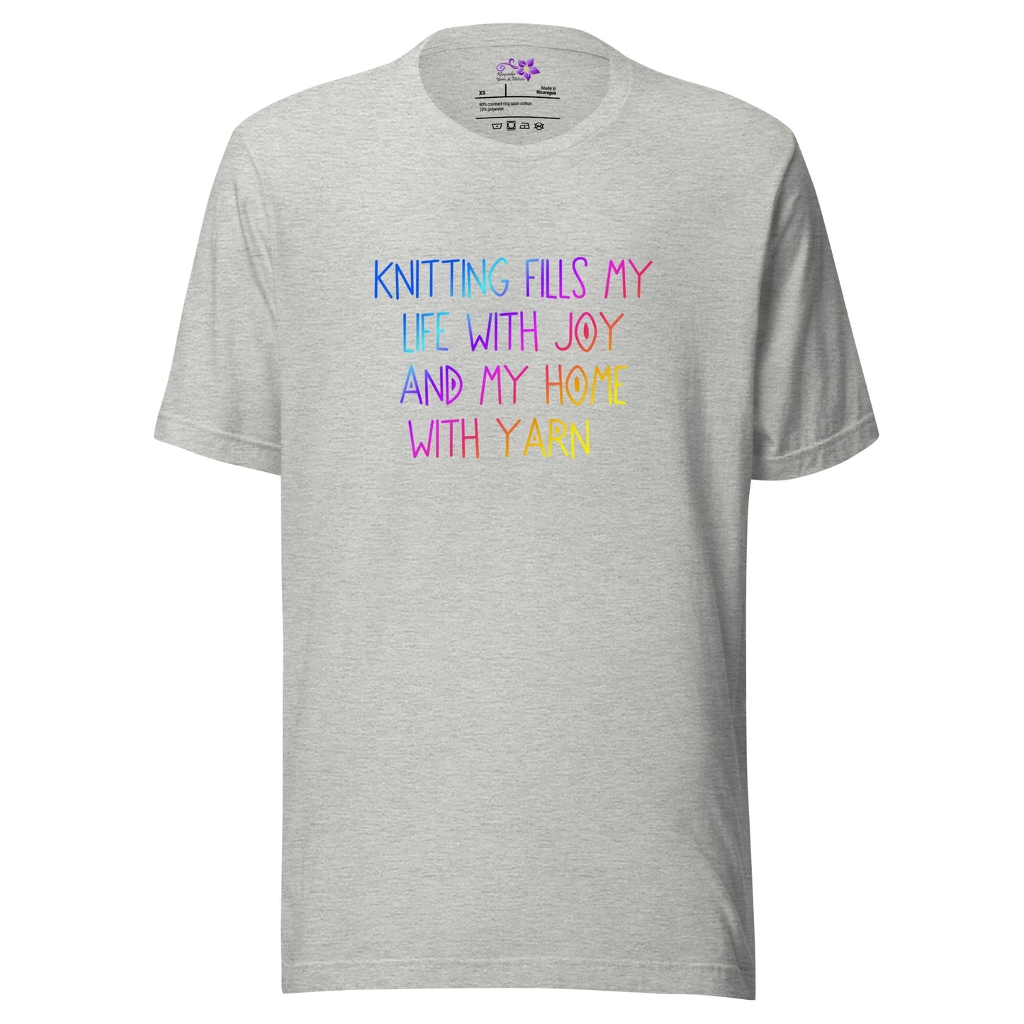 Knitting fills my Life (swirl font) Crew Neck T-Shirt Athletic / XS