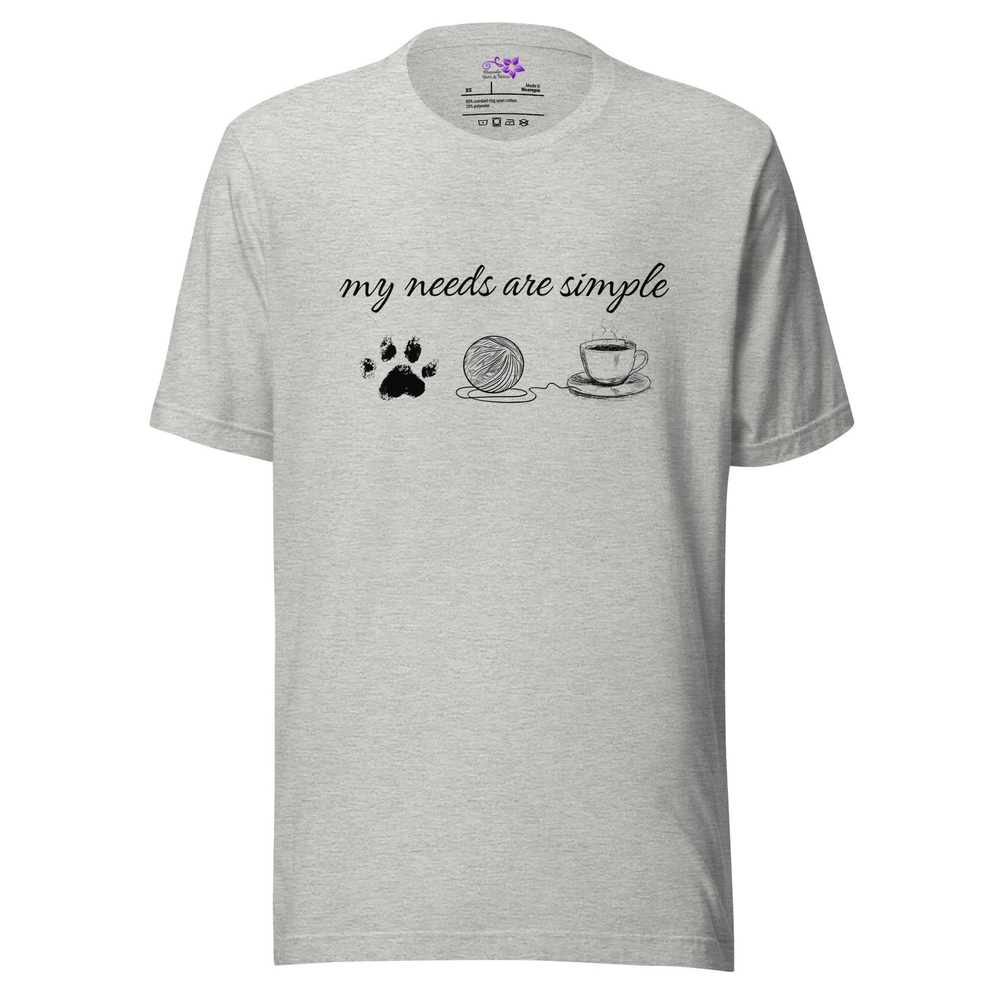 My Needs Are Simple Crew Neck T-Shirt Athletic / XS